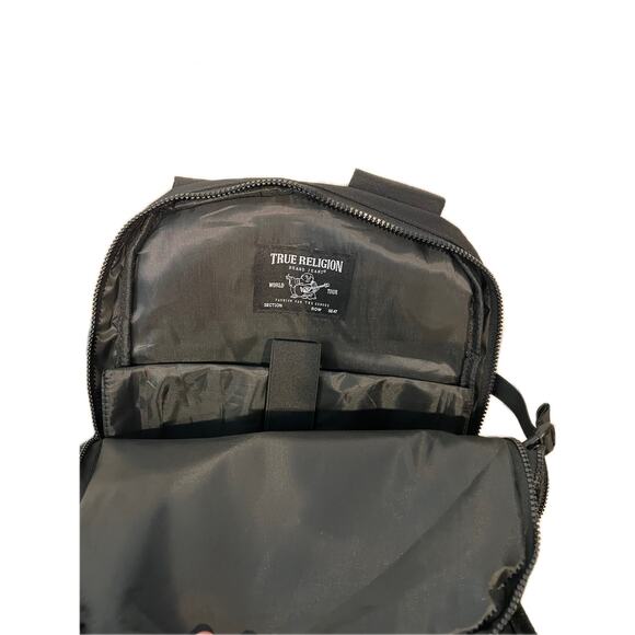 True Religion World Tour Black Poly Canvas Backpack - Picture 5 of 5